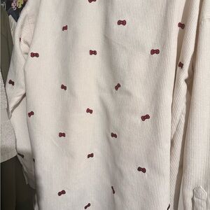 White Shacket with Red Bow Accents